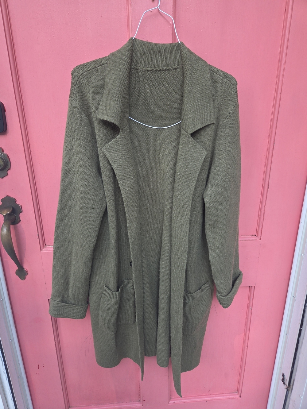 Women's Olive Knit Cardigan